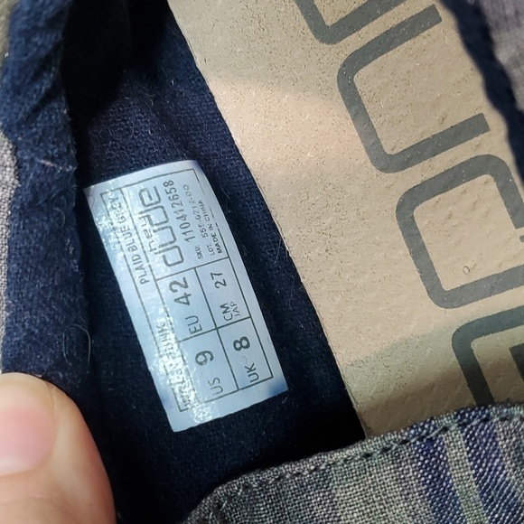 Hey Dude mens Wally Funk Plaid Blue Grey Loafer Slip On shoes sz 9 - Picture 11 of 12